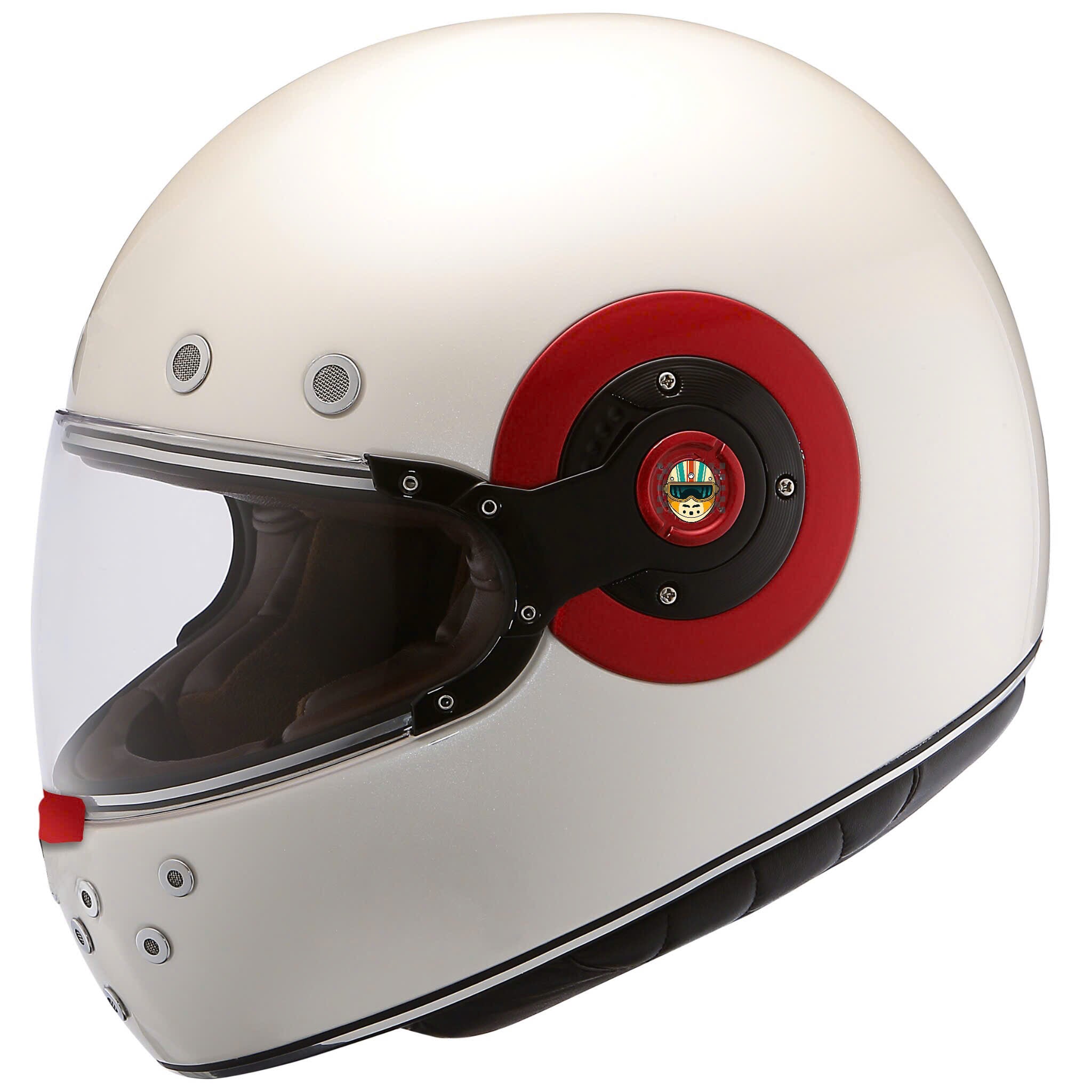 FULLFACE RETRO WHITE GL130 HELMET CP - MH005