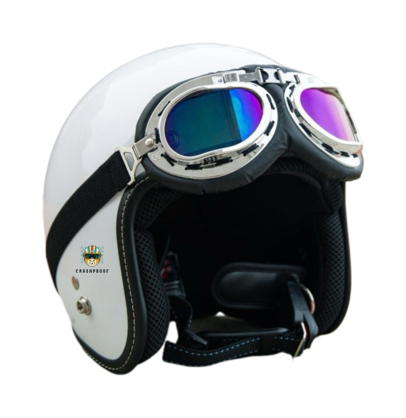 3/4 HELMET WITH DETACHABLE GOGGLES CP - AD008